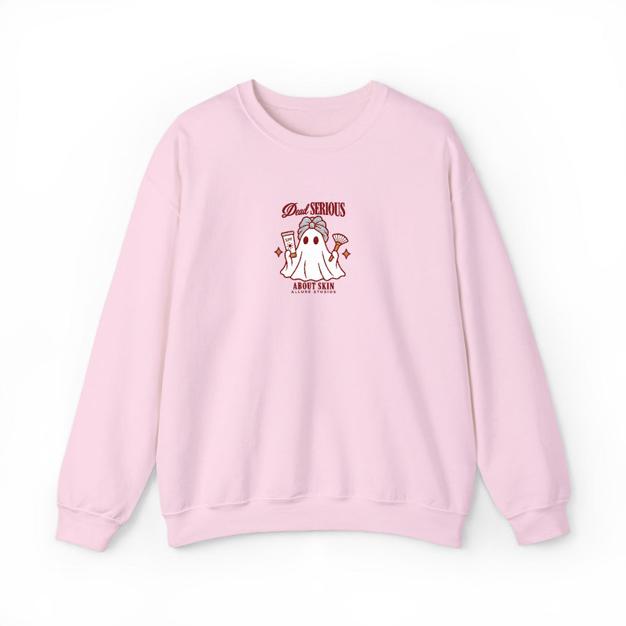 Dead Serious About Skin Embroidered Crewneck