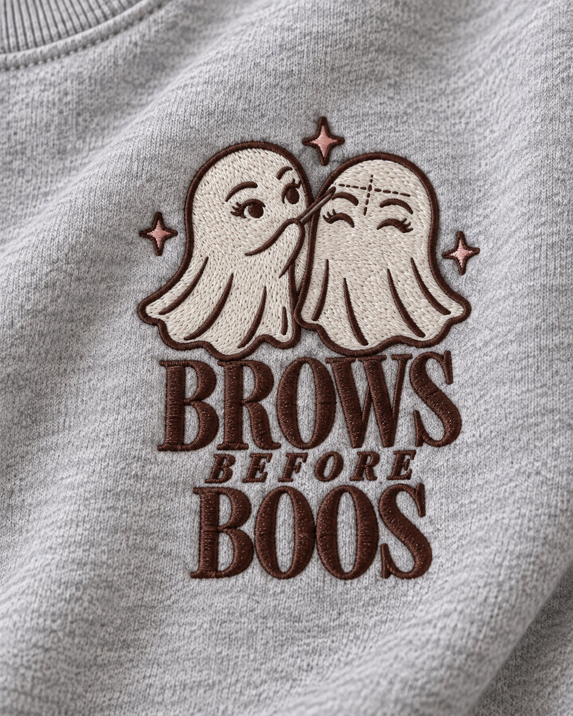 Brows Before Boos Embroidered Crewneck