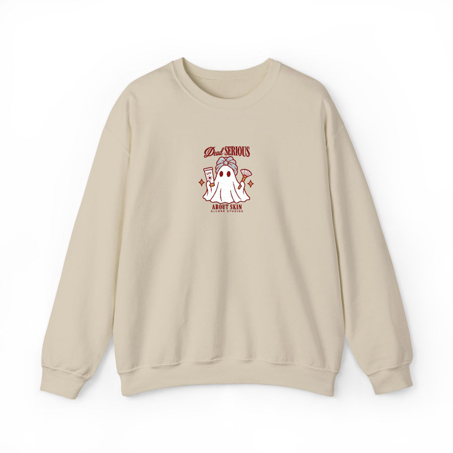 Dead Serious About Skin Embroidered Crewneck