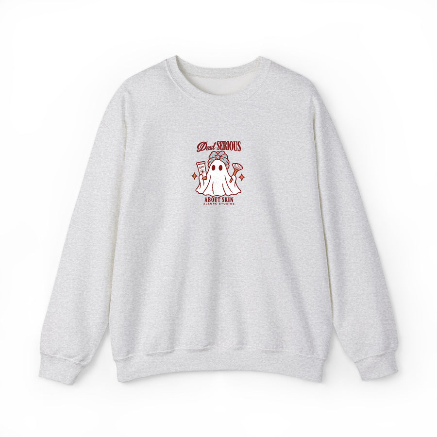Dead Serious About Skin Embroidered Crewneck