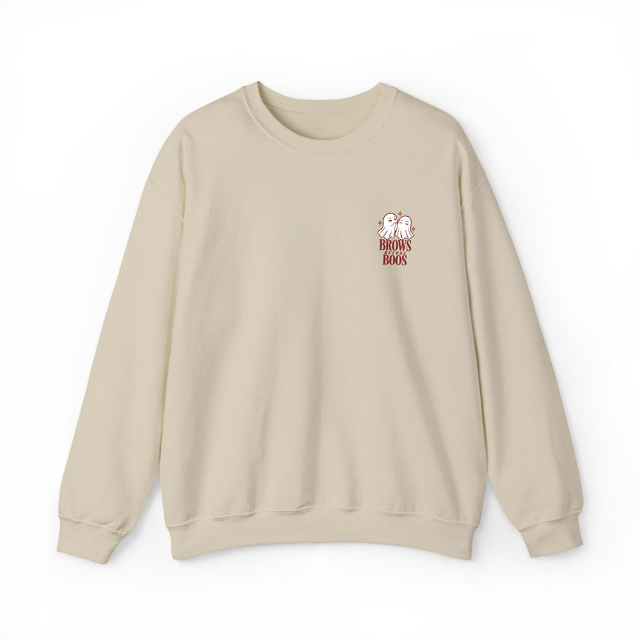 Brows Before Boos Embroidered Crewneck